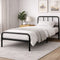 Bed Frame Metal Rounded Headboard Easy Assembly Under Storage Single Double King