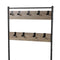 Multi-Function Coat Stand with Grey Frame & Rustic Brown Wood – Hallway Entrance
