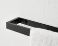 Black Wall Mounted Towel Holder – 30cm Rectangle Rail, Bathroom & Kitchen