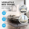 Bed Single Double King Metal Platform Bedroom Frame Easy Build With Anti Slip