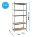 Boltless 180cm High 5 Tier Heavy Duty Galvanised Steel Shelving Unit – 875kg Capacity