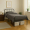 Bed Frame Metal Rounded Headboard Easy Assembly Under Storage Single Double King