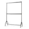 Two-Tier Heavy Duty Clothes Rail – Black Steel Garment Rack with Locking Wheels