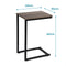 C Shaped Side Table Wood Grain Effect Black Metal Frame