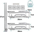 Self Adhesive 2 Tier Aluminium Shower Caddy – Wall Mounted with Bottom Hooks