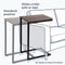 C Shaped Side Table Wood Grain Effect Black Metal Frame