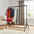 Heavy Duty Clothes Rail – Strong Black Garment Rack with Locking Wheels