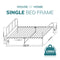 Bed Frame Metal Rounded Headboard Easy Assembly Under Storage Single Double King