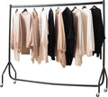 Heavy Duty Clothes Rail – Strong Black Garment Rack with Locking Wheels