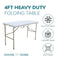 Heavy Duty 4ft Folding Table – Portable Plastic Banquet & Camping BBQ Table