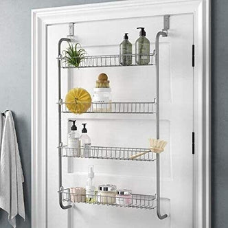 4‑Tier Over Door Hanging Rack – Shelving Storage for Cupboards, Bathrooms, Kitchens or Utility Rooms