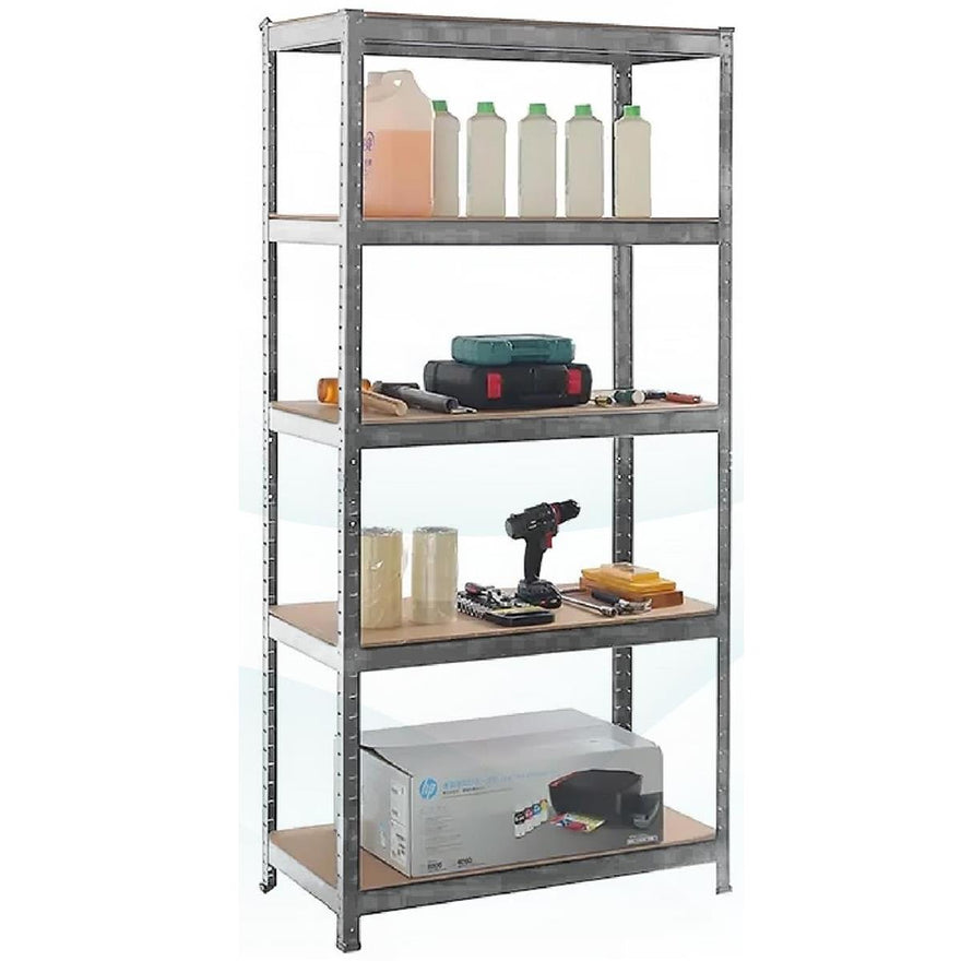 Boltless 180cm High 5 Tier Heavy Duty Galvanised Steel Shelving Unit – 875kg Capacity
