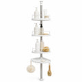 Telescopic Showe pole with trays – white & chrome