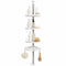 Telescopic Showe pole with trays – white & chrome