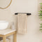Wall Mounted Black Towel Holder – 20cm Rectangle Rail for Bathroom, Kitchen & Toilet