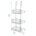 3-Tier Non-Rust Hanging Shower Caddy – Bathroom Organiser Rack for Shower Screen or Door