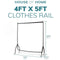 Heavy Duty White Clothes Rail Metal Clothing Rack on Wheels | 3ft, 4ft, 5ft, 6ft