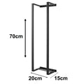 Wall Mounted Double Bar Towel Holder Black Stainless Steel – 70x20x15cm
