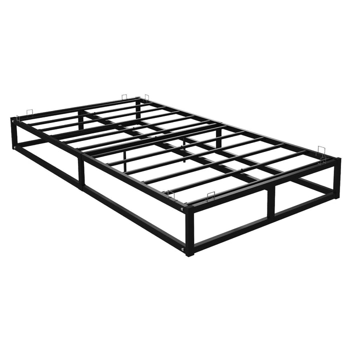 King Bed Black Platform Bed Frame - Bedroom Furniture with Under Bed Storage Space, Heavy Duty King Bed 6.5ft x 5ftFrame, Extra Strong Easy Assembly, Low Profile Bed Base