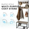 Multi-Function Coat Stand with Grey Frame & Rustic Brown Wood – Hallway Entrance