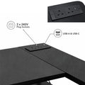 L-Shaped Gaming Desk with Built-In Charging & PC Shelf