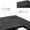 L-Shaped Gaming Desk with Built-In Charging & PC Shelf