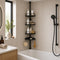 Telescopic shower pole with trays – Black