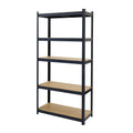 Boltless 180cm High 5 Tier Heavy Duty Steel Shelving Unit – 875kg Load, Black