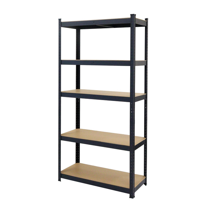 Boltless 5 Tier Shelving Racking Heavy Duty Steel Shelf Unit Shed Garage Black