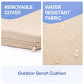 Outdoor Bench Cushion Seat Pad – Water & UV Resistant, Removable Cover 140cm