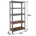Heavy Duty 5 Tier Steel & MDF 150cm High Storage Rack – 1325kg Capacity, Grey