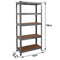Heavy Duty 5 Tier Steel & MDF 150cm High Storage Rack – 1325kg Capacity, Grey