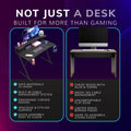 Gaming Desk with Monitor Stand Carbon Fibre Top Black