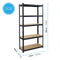 Boltless 180cm High 5 Tier Heavy Duty Steel Shelving Unit – 875kg Load, Black