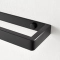 Wall Mounted Black Towel Holder – 40cm Rectangle Rail for Bathroom, Kitchen & Toilet