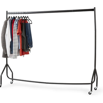Superior Extra Heavy Duty Black Steel Clothes Rail with Locking Wheels – 6ft, 5ft & 4ft