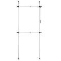 Floor to Ceiling Telescopic Wardrobe Organiser – Double Hanging Clothes Rail, Black & White