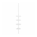 Telescopic shower pole with trays – white
