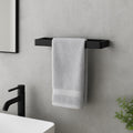 Black Wall Mounted Towel Holder – 30cm Rectangle Rail, Bathroom & Kitchen