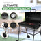 Barrel Charcoal BBQ Grill with Lid Thermometer, Portable Trolley Smoker, Wheels