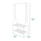 5ft Sturdy Steel White Clothes Rail With Two Shelves Hanging Storage Hooks -