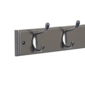 6 Double Hook Wall Mounted Door Clothes Hanger Coat Rack in Charcoal Grey -