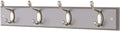 Heavy Duty 4 Double Coat Hooks Wall Door Mountable Grey Wooden Board -