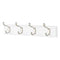 Quality Heavy Duty 4 Double Coat Hooks Wall Or Door Mountable White Wooden Board -