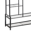 Freestanding Double Clothes Rail with 2 Shoe Racks and 3 Shelves -