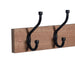 Oak Finish Heavy Duty 6 Double Coat Hooks Wall Or Door Mountable -