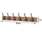 Oak Finish Heavy Duty 6 Double Coat Hooks Wall Or Door Mountable -