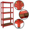 Heavy Duty Steel & MDF 5 Tier Racking Shelf in Red -