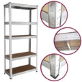 Heavy Duty Steel & MDF 5 Tier Galvanized Racking Shelf -