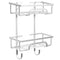Self Adhesive 2 Tier Aluminium Shower Caddy with Bottom Hooks -